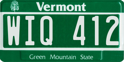 VT license plate WIQ412