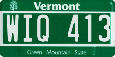 VT license plate WIQ413