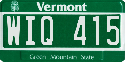 VT license plate WIQ415