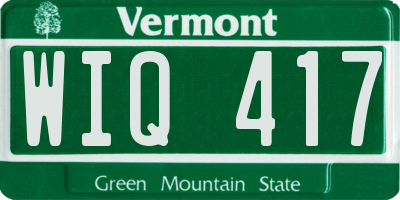 VT license plate WIQ417