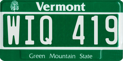VT license plate WIQ419