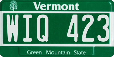 VT license plate WIQ423