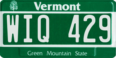 VT license plate WIQ429