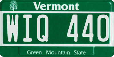 VT license plate WIQ440
