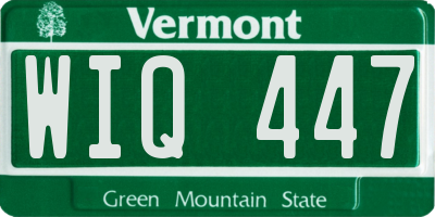 VT license plate WIQ447