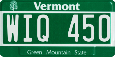 VT license plate WIQ450