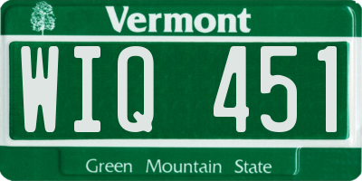 VT license plate WIQ451