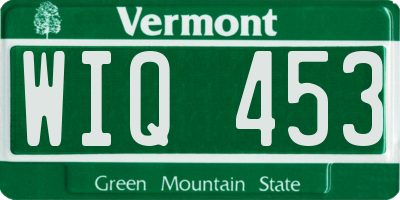 VT license plate WIQ453