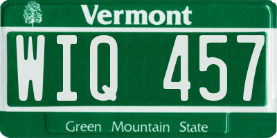 VT license plate WIQ457