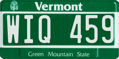 VT license plate WIQ459