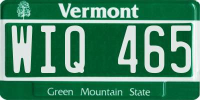 VT license plate WIQ465