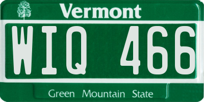 VT license plate WIQ466