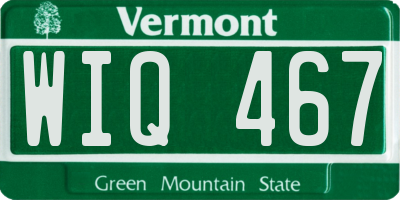 VT license plate WIQ467