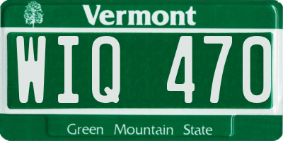 VT license plate WIQ470