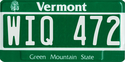VT license plate WIQ472