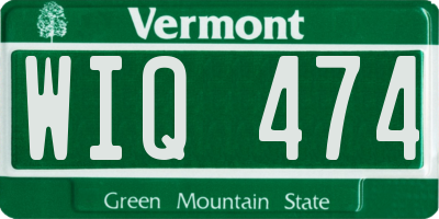 VT license plate WIQ474