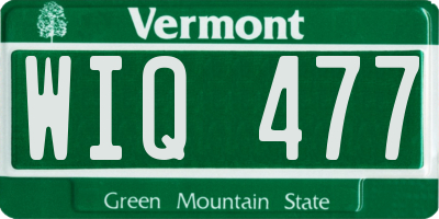 VT license plate WIQ477