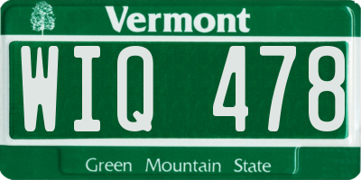VT license plate WIQ478