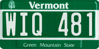 VT license plate WIQ481