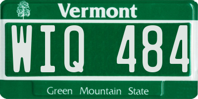 VT license plate WIQ484