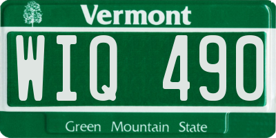 VT license plate WIQ490
