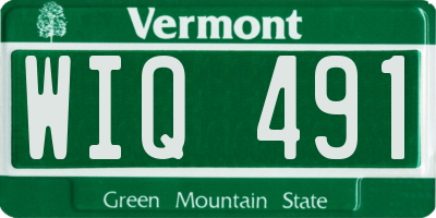 VT license plate WIQ491