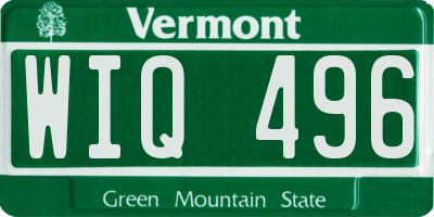 VT license plate WIQ496