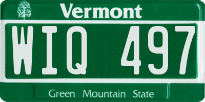 VT license plate WIQ497