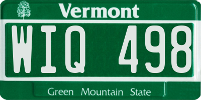 VT license plate WIQ498