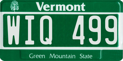 VT license plate WIQ499