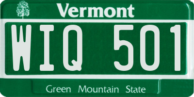 VT license plate WIQ501