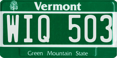 VT license plate WIQ503