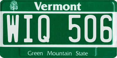 VT license plate WIQ506