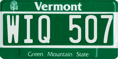 VT license plate WIQ507