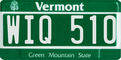 VT license plate WIQ510