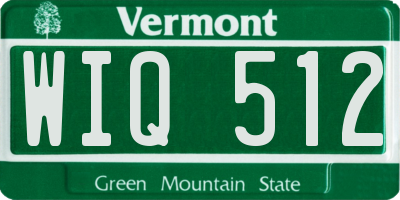 VT license plate WIQ512