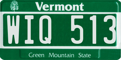VT license plate WIQ513