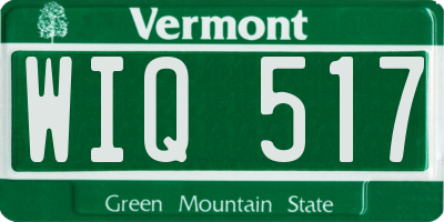 VT license plate WIQ517