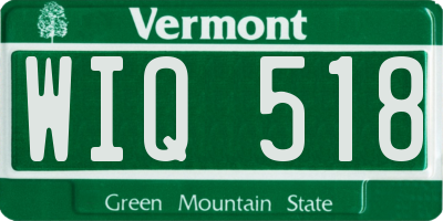 VT license plate WIQ518
