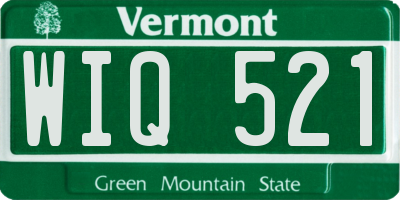 VT license plate WIQ521