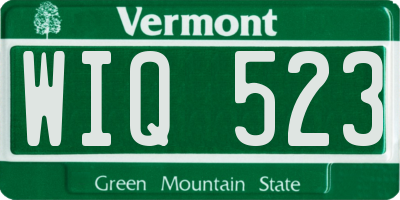 VT license plate WIQ523