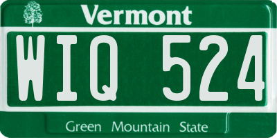 VT license plate WIQ524