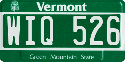 VT license plate WIQ526