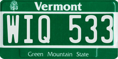 VT license plate WIQ533