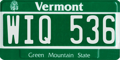 VT license plate WIQ536