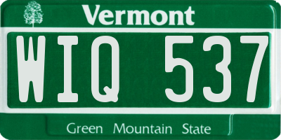 VT license plate WIQ537