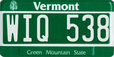 VT license plate WIQ538