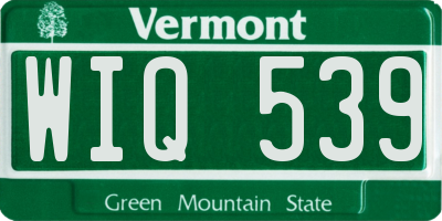 VT license plate WIQ539