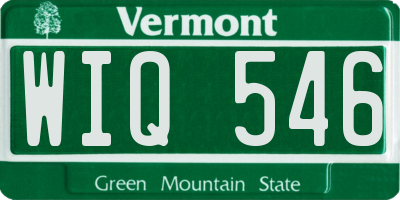 VT license plate WIQ546