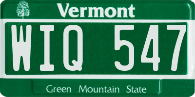 VT license plate WIQ547